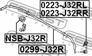 Febest 0299-J32R - Bara stabilizatoare,suspensie parts5.com