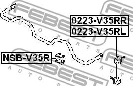 Febest 0223-V35RL - Drążek / wspornik, stabilizator parts5.com