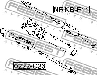 Febest 0222-C23 - Inner Tie Rod, Axle Joint parts5.com