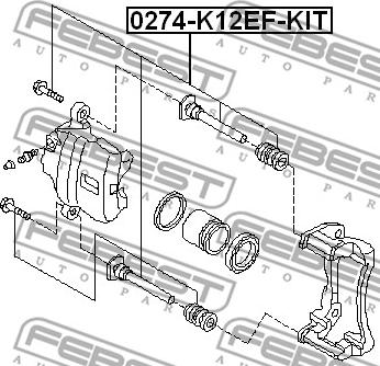 Febest 0274-K12EF-KIT - Juhtpolt, pidurisadul parts5.com