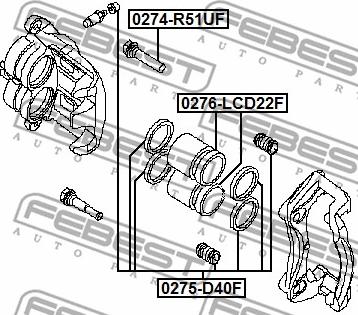 Febest 0275-D40F - Repair Kit, brake caliper parts5.com