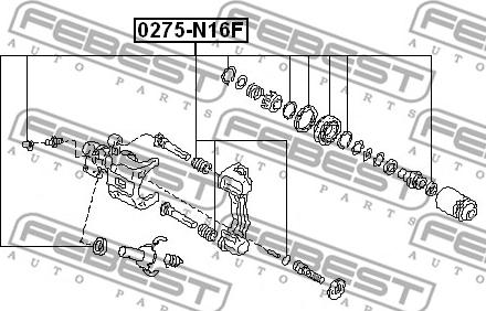 Febest 0275-N16F - Set reparatie, etrier parts5.com