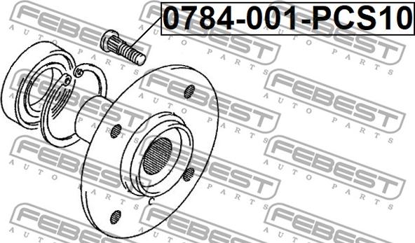 Febest 0784-001-PCS10 - Wheel Stud parts5.com