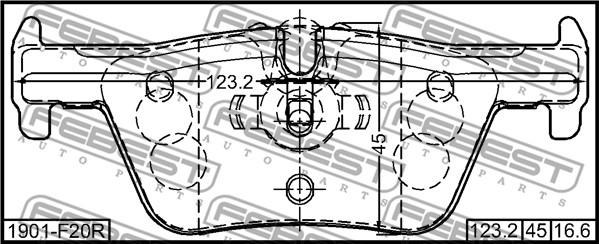 Febest 1901-F20R - Juego de pastillas de freno parts5.com