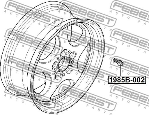 Febest 1985B-002 - Boulon de roue parts5.com