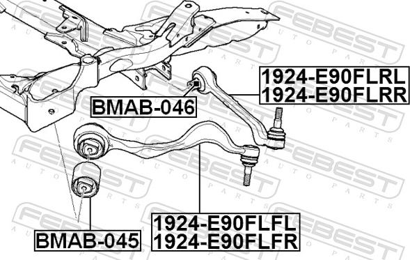 Febest 1924-E90FLRR - Brat, suspensie roata parts5.com