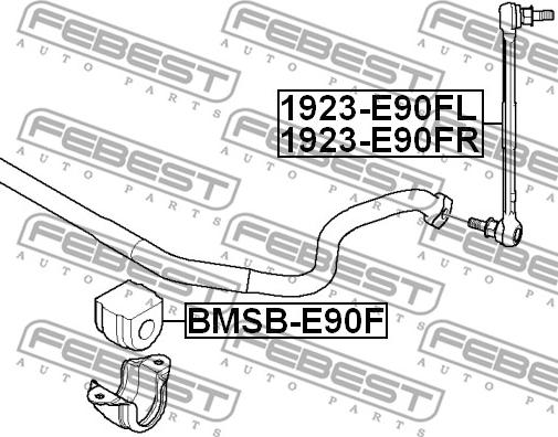 Febest 1923-E90FL - Brat / bieleta suspensie, stabilizator parts5.com