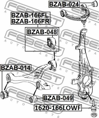 Febest BZAB-048 - Suspensión, Brazo oscilante parts5.com