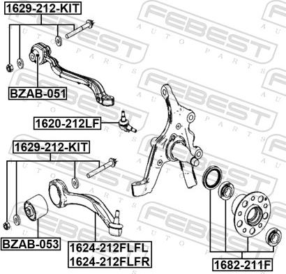 Febest 1620-212F - Támasztó / vezetőcsukló parts5.com