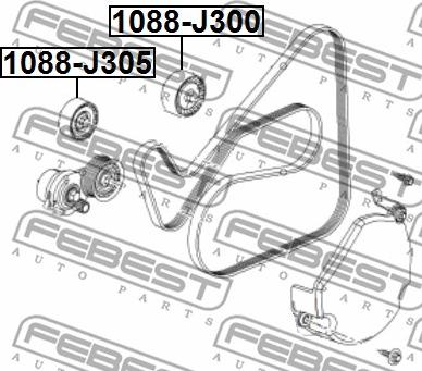 Febest 1088-J300 - Polea inversión / guía, correa poli V parts5.com