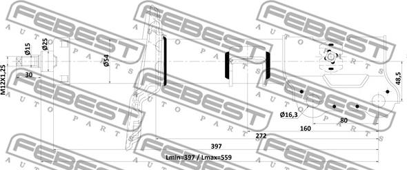 Febest 12110-007FR - Shock Absorber parts5.com