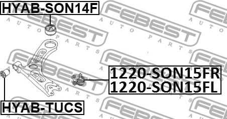 Febest 1220-SON15FL - Ball Joint parts5.com