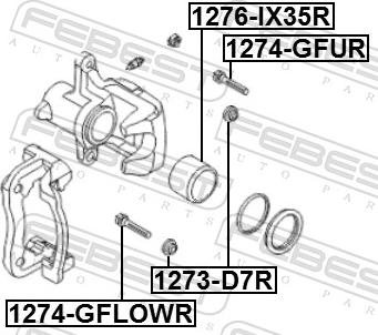 Febest 1273-D7R - Osłona, prowadzenie zacisku hamulcowego parts5.com