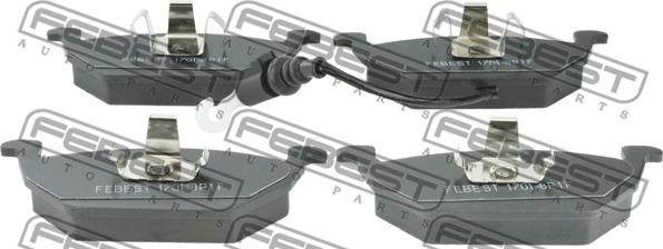 Febest 1701-8P1F - Zestaw klocków hamulcowych, hamulce tarczowe parts5.com