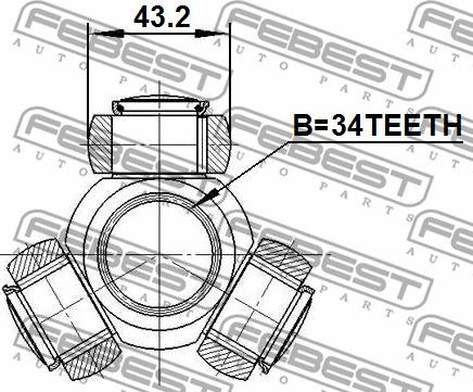 Febest 1716-A4 - Podpora trójramienna, wał napędowy parts5.com