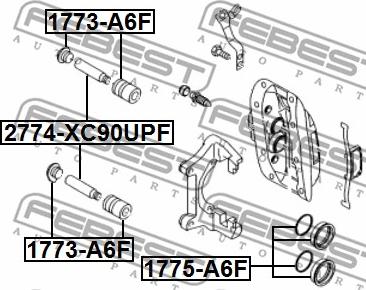 Febest 1775-A6F - Kit de réparation, étrier de frein parts5.com