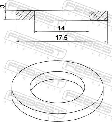 Febest 88430-141830X - Στεγανοποιητικός δακτύλιος, τάπα εκκένωσης λαδιού parts5.com