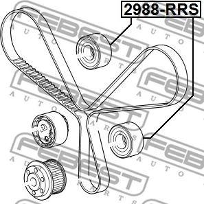 Febest 2988-RRS - Rolka kierunkowa / prowadząca, pasek rozrządu parts5.com