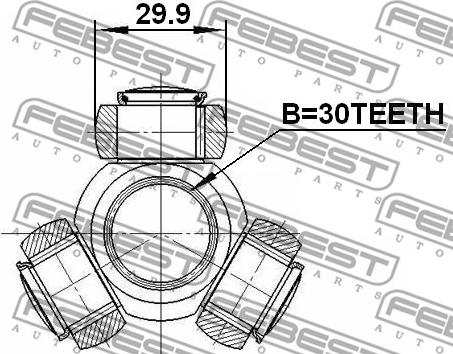 Febest 2416-MEG - Kolmik,veovõll parts5.com