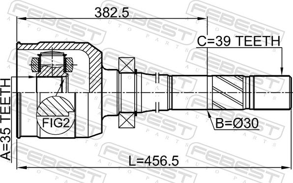 Febest 2411-MEGIIIRH - Kompletan kardan, pogonsko vratilo parts5.com