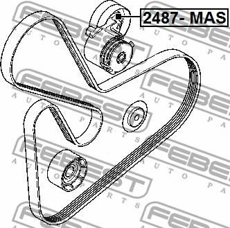 Febest 2487-MAS - Skretni / vodeći valjak, klinasti rebrasti remen parts5.com