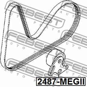 Febest 2487-MEGII - Polea inversión / guía, correa poli V parts5.com