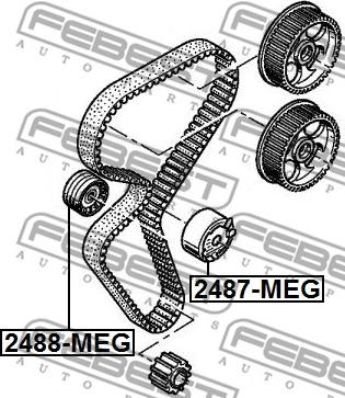 Febest 2488-MEG - Vratná / vodicí kladka, ozubený řemen parts5.com