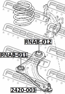 Febest 2420-003 - Шаровая опора, несущий / направляющий шарнир parts5.com