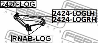 Febest 2420-LOG - Przegub mocujący / prowadzący parts5.com