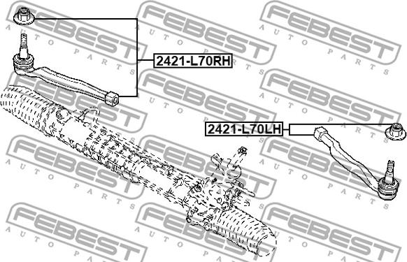 Febest 2421-L70RH - Hlava / čap spojovacej tyče riadenia parts5.com