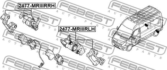 Febest 2477-MRIIIRLH - Pinza de freno parts5.com