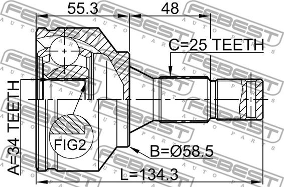 Febest 2510-30720 - Set articulatie, planetara parts5.com