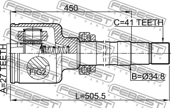 Febest 2511-BOX3RH - Set articulatie, planetara parts5.com