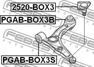 Febest 2520-BOX3 - Rótula de suspensión / carga parts5.com