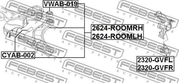 Febest 2624-ROOMLH - Носач, окачване на колелата parts5.com