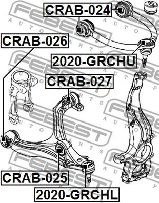 Febest CRAB-024 - Uložení, řídicí mechanismus parts5.com