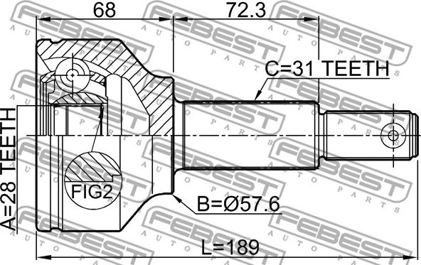 Febest 2110-TTF - Set articulatie, planetara parts5.com