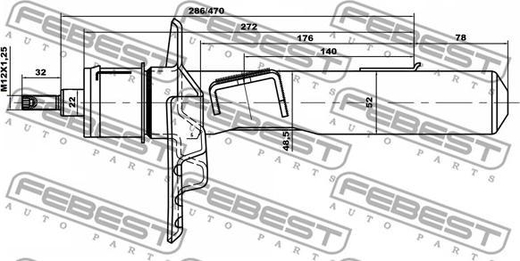 Febest 21110-007F-KIT - Amortisör parts5.com