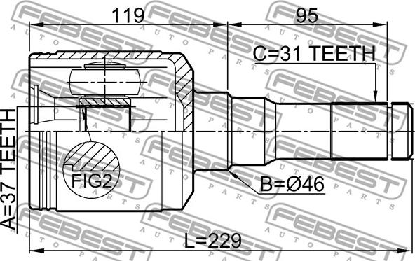 Febest 2111-EXPIILH - Joint Kit, drive shaft parts5.com