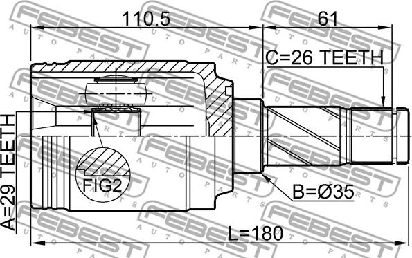 Febest 2111-KUGR - Joint Kit, drive shaft parts5.com