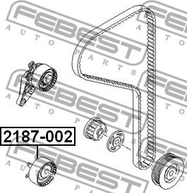 Febest 2187-002 - Натяжной ролик, ремень ГРМ parts5.com