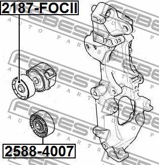 Febest 2187-FOCII - Polea inversión / guía, correa poli V parts5.com