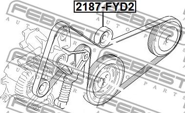 Febest 2187-FYD2 - Rola ghidare / conducere, curea transmisie parts5.com