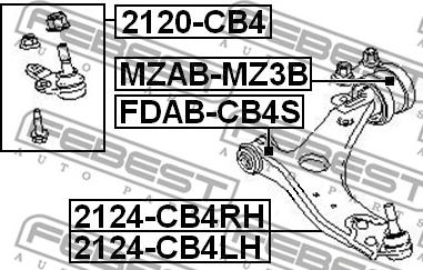 Febest 2124-CB4RH - Brat, suspensie roata parts5.com