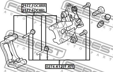 Febest 2177-FOCIIRR - Brake Caliper parts5.com