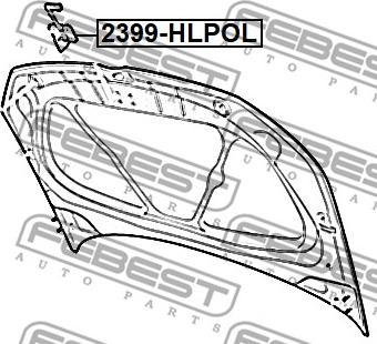 Febest 2399-HLPOL - Cerradura del capó de motor parts5.com