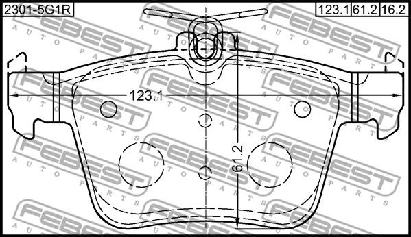 Febest 2301-5G1R - Fren balata seti, diskli fren parts5.com