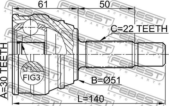 Febest 2310-011 - Joint Kit, drive shaft parts5.com