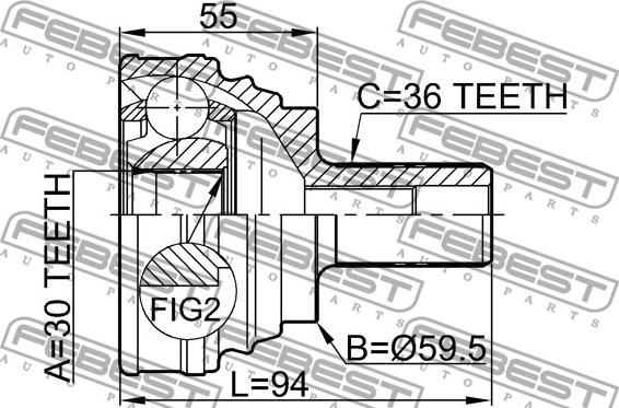 Febest 2310-030 - Joint Kit, drive shaft parts5.com