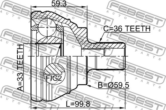 Febest 2310-EOS - Sada kloubů, hnací hřídel parts5.com